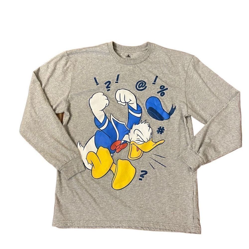 NEW Disney Angry Donald Duck Long Sleeve Tee Men’s Large Runs Small